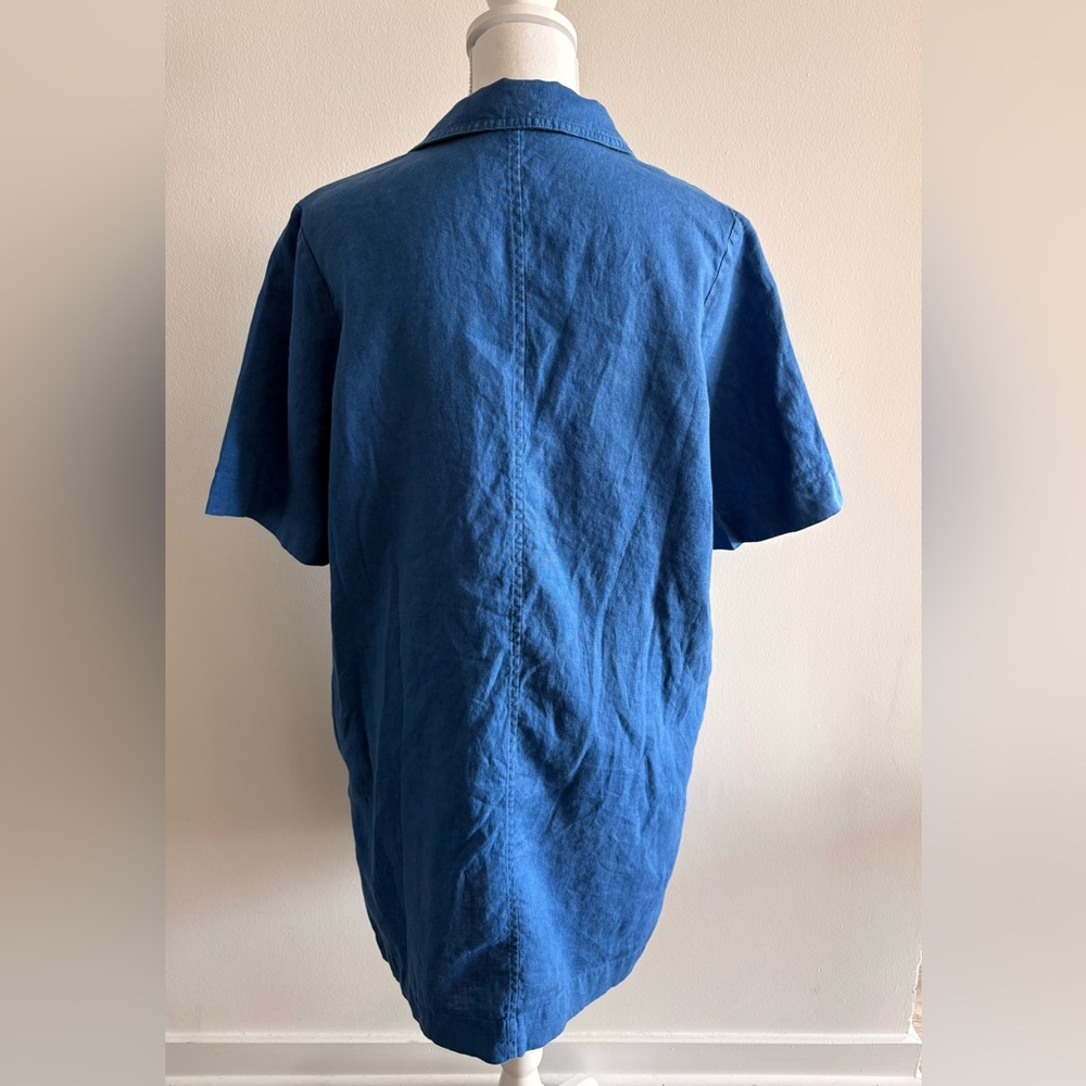 Everlane Royal Blue Button-Front Shirt Dress - Picture 6 of 8
